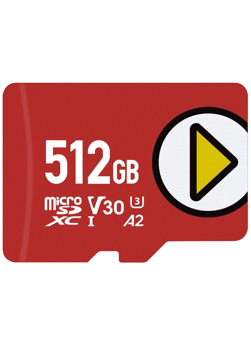 بطاقة ذاكرة MicroSDXC UHS-I سعة 512 جيجابايت C10 U3 V30 A2 فيديو عالي الدقة بالكامل حتى 160-100 ميجابايت في الثانية مع مساحة تخزين موسعة لأجهزة ألعاب Nintendo Switch والهواتف الذكية والأجهزة اللوحية - Image 1