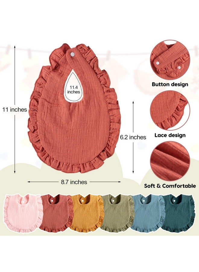 Newcotte 12 Pcs Baby Muslin Bibs And Burp Cloths Set Cotton Absorbent Baby Bibs For Girls Boys Unisex Burping Cloths For Babies Drooling Bibs Newborn Teething Bibs Soft Adjustable Baby Drool Bibs - Image 2