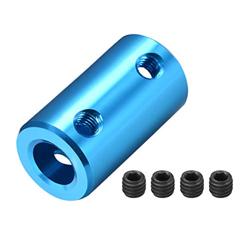 uxcell 8mm to 8mm Bore Rigid Coupling Set Screw L25XD14 Aluminum Alloy,Shaft Coupler Connector,Motor Accessories,Blue - Image 1