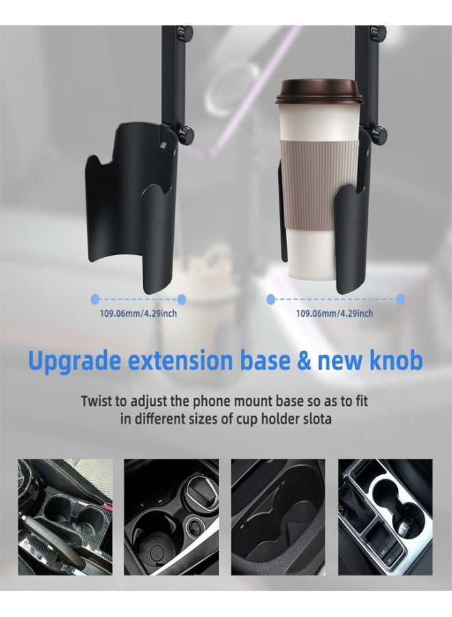 2-in-1 Cup Holder Phone Mount – Adjustable Car Mount with MagSafe Compatibility, Extendable Arm & 360° Rotation - Image 2