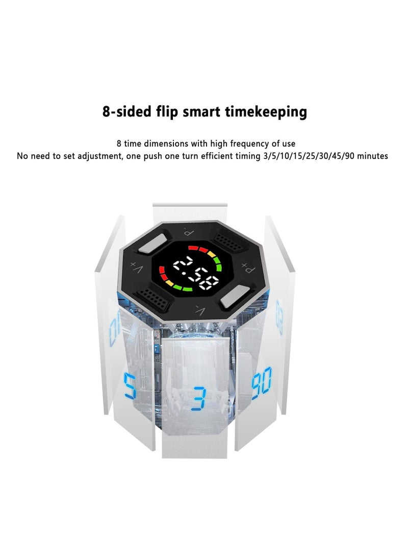 Y&D Digital Kitchen Timer, Desk Timer Cube, with 5 Volume Levels, Visual Timers LCD Display Magnetic Countdown Countup for Kitchen, Homework, Exercise, Game, Baking, Meditation, USB Charging - Image 5
