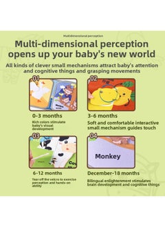 Generic Baby's Cloth Book Can't Tear Books Animal Vegetables Children's Early Education Cognitive Enlightenment Education Hook And Loop Felt Cloth Puzzle-Color:7 Page Animal Cloth Book  - Image 5