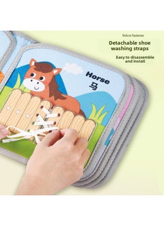 Generic Baby's Cloth Book Can't Tear Books Animal Vegetables Children's Early Education Cognitive Enlightenment Education Hook And Loop Felt Cloth Puzzle-Color:7 Page Animal Cloth Book  - Image 4
