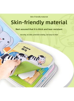 Generic Baby's Cloth Book Can't Tear Books Animal Vegetables Children's Early Education Cognitive Enlightenment Education Hook And Loop Felt Cloth Puzzle-Color:7 Page Animal Cloth Book  - Image 3