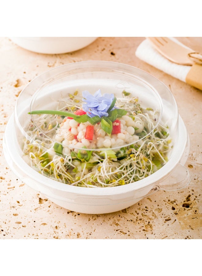 Restaurantware غطاء بلاستيكي شفاف من بولب تيك، 100 غطاء قابل للتصرف لسلطانيات السلطة - السلطانيات تباع بشكل منفصل، مع علامة مدمجة، أغطية بلاستيكية شفافة، تناسب سلطانيات بوجاس 12 أونصة - Image 3