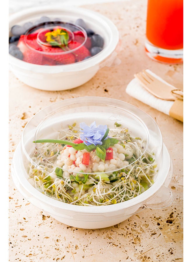 Restaurantware غطاء بلاستيكي شفاف من بولب تيك، 100 غطاء قابل للتصرف لسلطانيات السلطة - السلطانيات تباع بشكل منفصل، مع علامة مدمجة، أغطية بلاستيكية شفافة، تناسب سلطانيات بوجاس 12 أونصة - Image 5