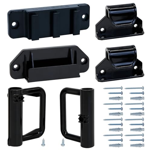 KISKIZ Retractable Baby Gate Replacement Parts (Black) Hardware Full Set Wall Mounting Accessories with Brackets Anchors and Screws - Image 1