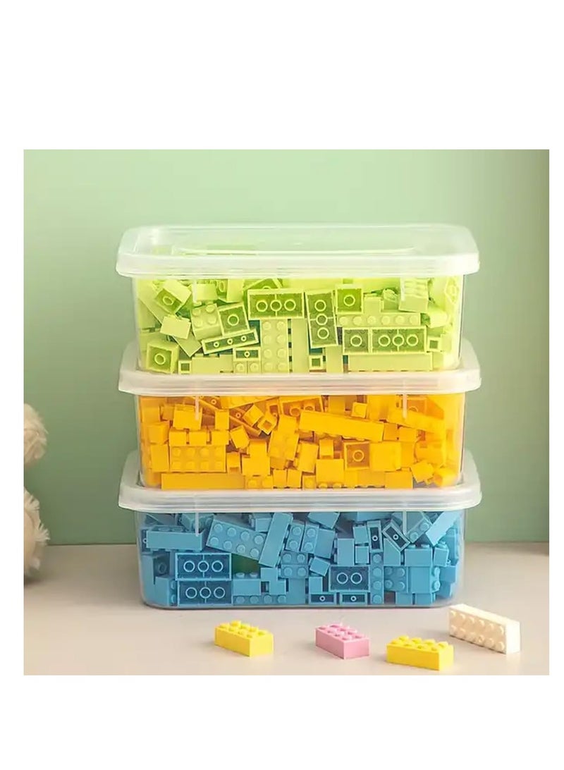 بريميفي 3 قطع من صناديق تخزين الألعاب البلاستيكية مع غطاء - Image 1