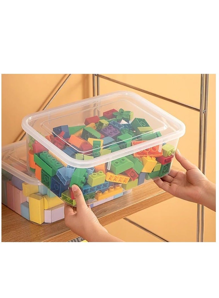بريميفي 3 قطع من صناديق تخزين الألعاب البلاستيكية مع غطاء - Image 2