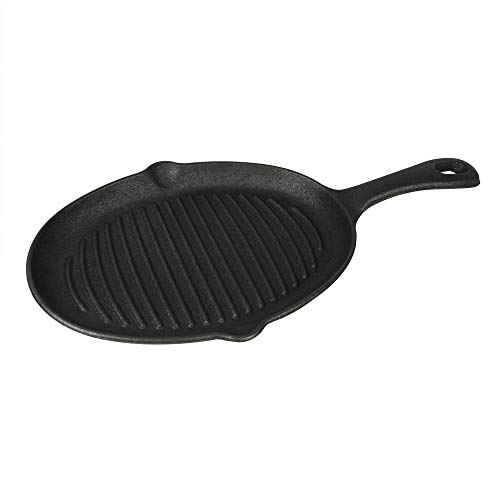 Jim Beam JB0159, Heavy Duty Construction, Pre Seasoned Cast Iron Skillet with Wooden Base and Mitt, Black,Small - Image 3