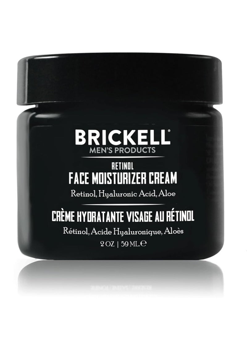Brickell Men's Retinol Face Moisturizer Cream For Men, Natural & Organic, Anti-Wrinkle Face Night Cream with Retinol & Hyaluronic Acid To Reduce Fine Lines and Even Skin Tone, Fragrance-Free, 2 Ounce