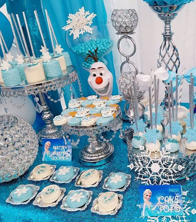 كوين دريم QueEndream Aqua Blue Tableroth 60 × 102 بوصة ترتر المائدة لزخارف الحفلات بريق المائدة لزفاف دش الطفل الزفاف - Image 4