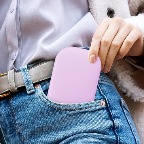Benbilry Lighted Compact Travel Mirror with 3 Color Lights, 1X/3X Magnifying Ultra Slim Rechargeable Pocket Mirror for Purse, 2-Sided, Handheld, Folding, Portable, Purple - Image 2