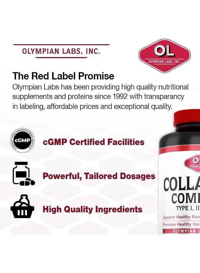 Olympian Labs Multi Collagen Complex Type I, Ii, Iii, V, X, Hair, Nails, Joint, Gut Health, 90 Caps, 30-Day Supply - Image 5