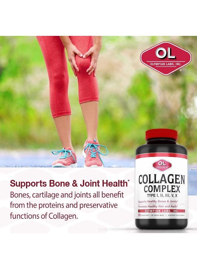 Olympian Labs Multi Collagen Complex Type I, Ii, Iii, V, X, Hair, Nails, Joint, Gut Health, 90 Caps, 30-Day Supply - Image 3