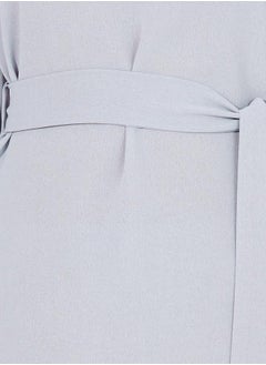 Styli Solid Cuff Sleeves Longline Top & Wide Leg Pants Modest Set  - Image 3