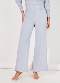 Styli Solid Cuff Sleeves Longline Top & Wide Leg Pants Modest Set  - Image 5