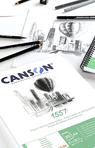 CANSON ورق رسم كانسون 1557 أبيض إضافي 120 جرام A3، حبيبات خفيفة، 50 ورقة، مثالي للفنانين المحترفين والرسامين - Image 3