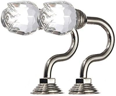 Elandy Elandy 1 Pair(2PCS) Retro Crystal Rose Flower Wall Decorative Tieback Hooks Curtain Tassel Hanger Holder Clothes Hat - Image 1