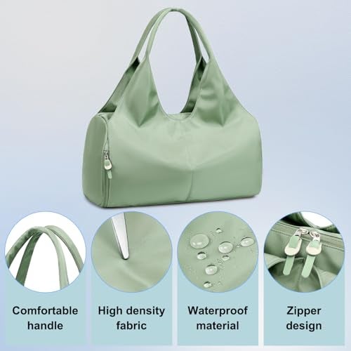 Forestfish Yoga Gym Bag For Women With Shoes Compartment & Wet Dry Storage Pockets Lightweight Duffel Bag, Green - Image 3