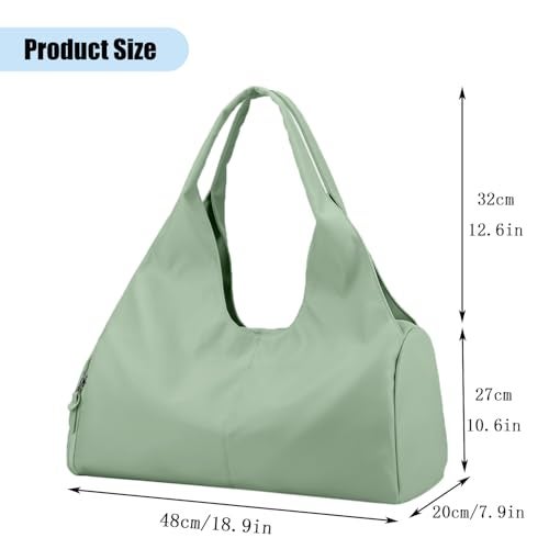Forestfish Yoga Gym Bag For Women With Shoes Compartment & Wet Dry Storage Pockets Lightweight Duffel Bag, Green - Image 2