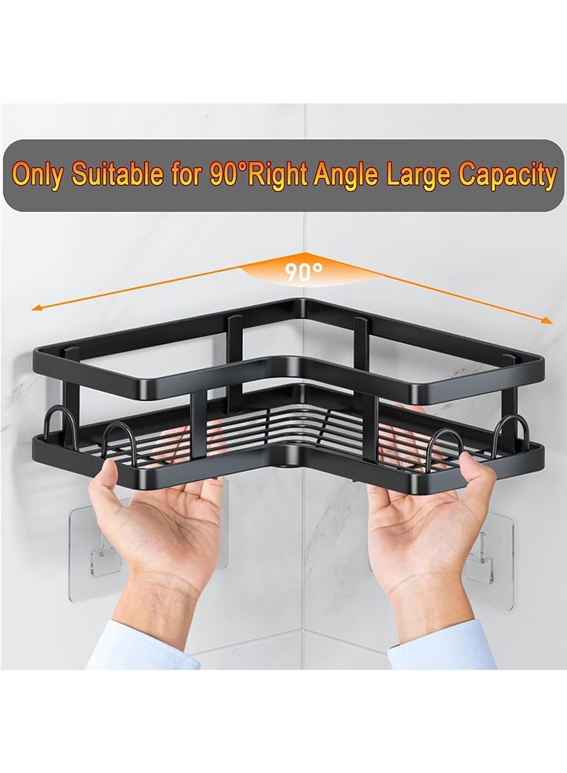 Topyich 5 Pack  Stainless Steel Shower Shelf, Adhesive Shower Organizer, Shower Rack with 16 Hooks, Large Capacity, Suitable for Inside Shower & Bathroom Storage&Home Decor  - Image 4