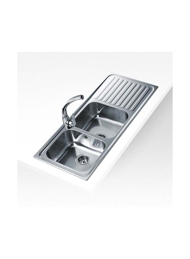 TEKA Classic 2B 1D Inset Stainless Steel 2 Bowls 1 Drainer Sink Silver 1160x500x190mmmm - Image 1