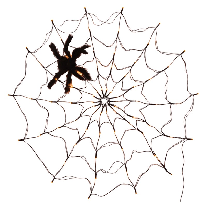 Spider Web Lamp Remote Control 8 Brightness Modes Energy-saving Eye-protection Wall Corner Halloween Decoration - Image 1