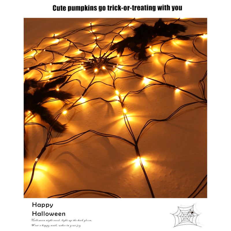 Spider Web Lamp Remote Control 8 Brightness Modes Energy-saving Eye-protection Wall Corner Halloween Decoration - Image 4