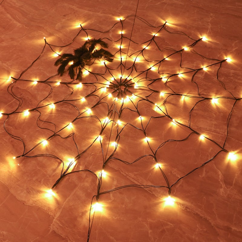 Spider Web Lamp Remote Control 8 Brightness Modes Energy-saving Eye-protection Wall Corner Halloween Decoration - Image 5