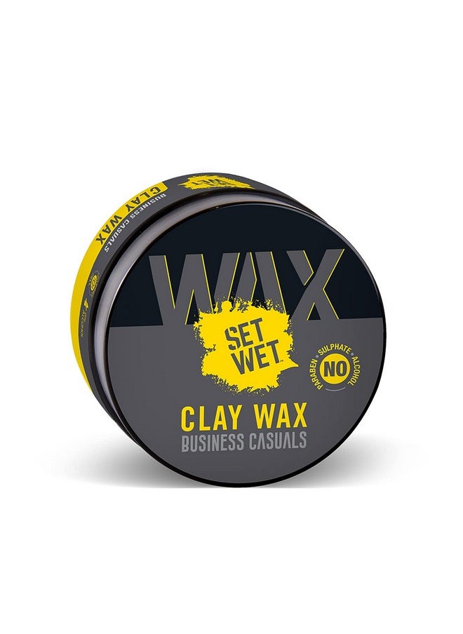 SET WET Hair Wax For Men - Hair Clay Wax 60G| Strong Hold, Ultra Matte Finish, With Bentonite Clay, Restylable Anytime, Easy Wash Off| No Paraben, No Sulphate, No Alcohol  - Image 1