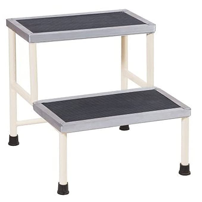 Bed Side Double Foot StepStool with Anti Slippery Rubber Coating Top Medical Furniture for Hospital Clinic Nursing Home and Domestic Use Double Foot Step Standard  - Image 1