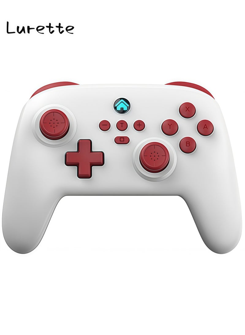 Wireless Switch Controllers, 6-Axis Gyro, Turbo Function, Compatible with Switch/PC (Wireless)/iOS/Android, All Functions Included with a Stylish Design, Comes with Wireless Receiver - White - Image 1