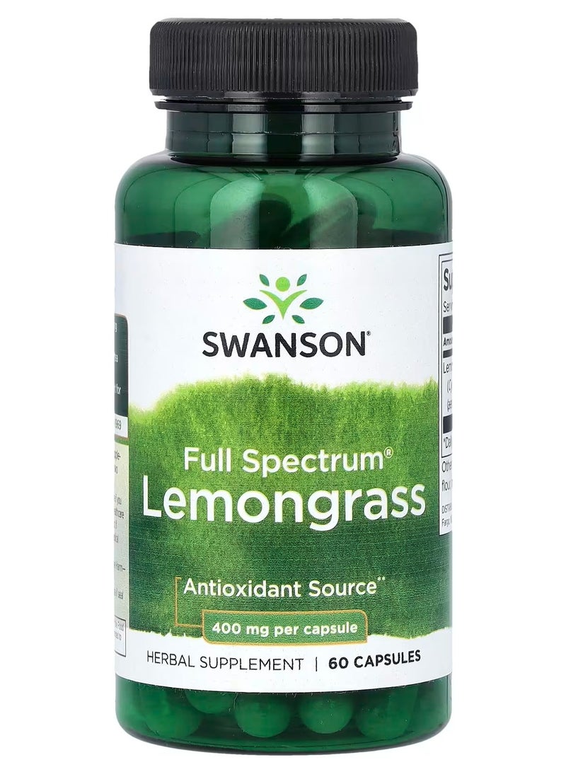 سوانسون، عشبة الليمون الطيفية الكاملة، 400 ملغ، 60 كبسولة