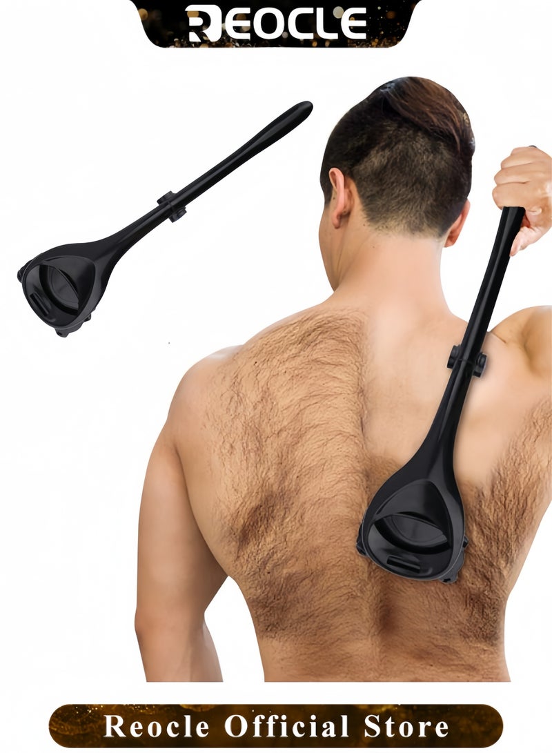 ريوكل ماكينات حلاقة الظهر للرجال ماكينة حلاقة الظهر ذات الشفرة المزدوجة المطوية للرجال ماكينات حلاقة الظهر ذات المقبض الطويل لشعر الظهر مع تقنية شفرة الأمان والمقبض المريح للحلاقة الرطبة أو الجافة - Image 5