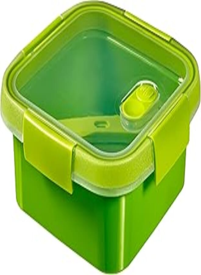Curver Curver Smart To Go - Square Lunch Box Storage Container with Knife, Fork & Spoon - Green, 0.9L