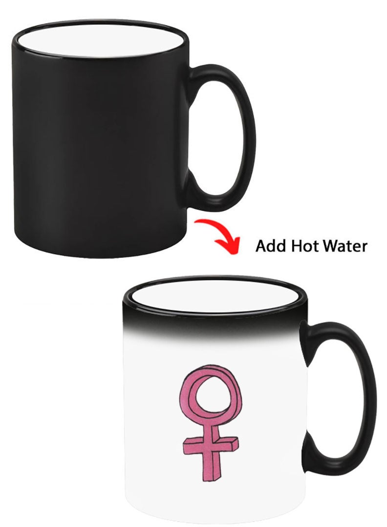 Theodor Color Changing Heat Sensitive Ceramic Mug, Image Revealed When HOT Liquid is Added! Girl power 1 - Image 1