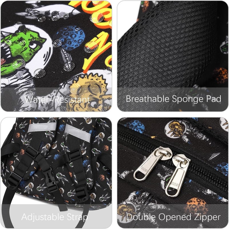 Frantic Polyester Waterproof 26 L School Backpack School Bag Daypack Picnic Bag For School Going Boys & Girls(RR_Black_Angry_Dino) - Image 4