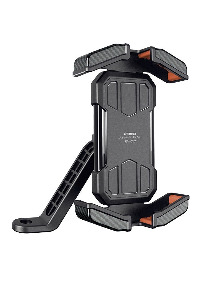 REMAX Motorcycle Phone Mount – Anti-Shock, One-Touch Lock, 360° Adjustable, Secure Handlebar Holder for Navigation, Fits 4-6.5” Phones - Image 1