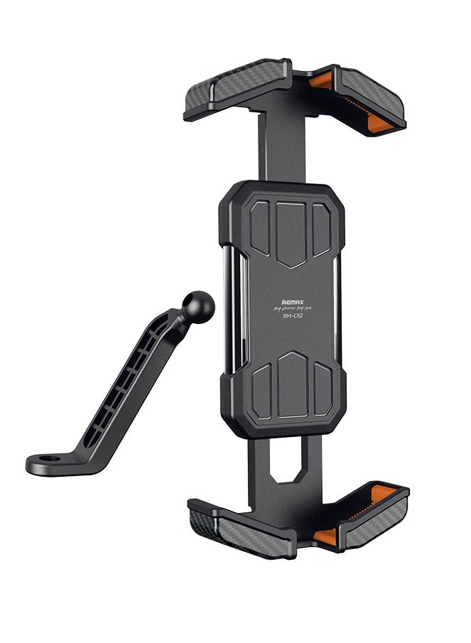 REMAX Motorcycle Phone Mount – Anti-Shock, One-Touch Lock, 360° Adjustable, Secure Handlebar Holder for Navigation, Fits 4-6.5” Phones - Image 2