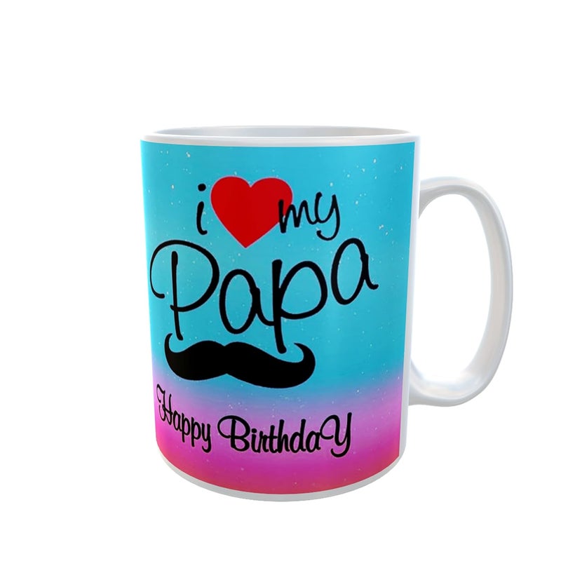 My D SQUARE Birthday Coffee Mug I Love My Papa Motivational for Father Dad 1 Piece White Ceramic Cup Ceramic Mugs 325 Ml - Image 2
