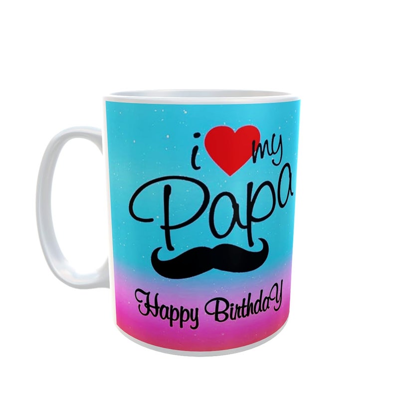 My D SQUARE Birthday Coffee Mug I Love My Papa Motivational for Father Dad 1 Piece White Ceramic Cup Ceramic Mugs 325 Ml - Image 1