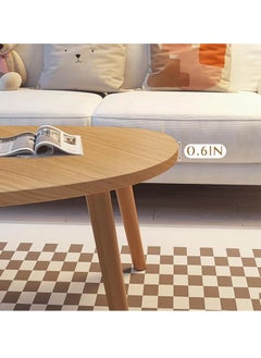 Hihonor Irregular Shape Table Living Room Small Apartment Home Unique Retro Modern Wooden Coffee Table for Living Room, Office, Lounge Natural  - Image 3