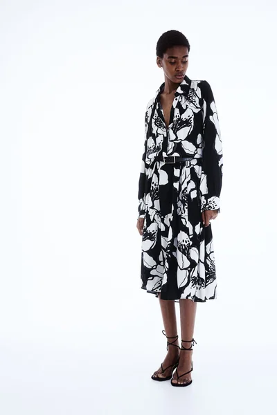H&M Floral Print Midi Dress