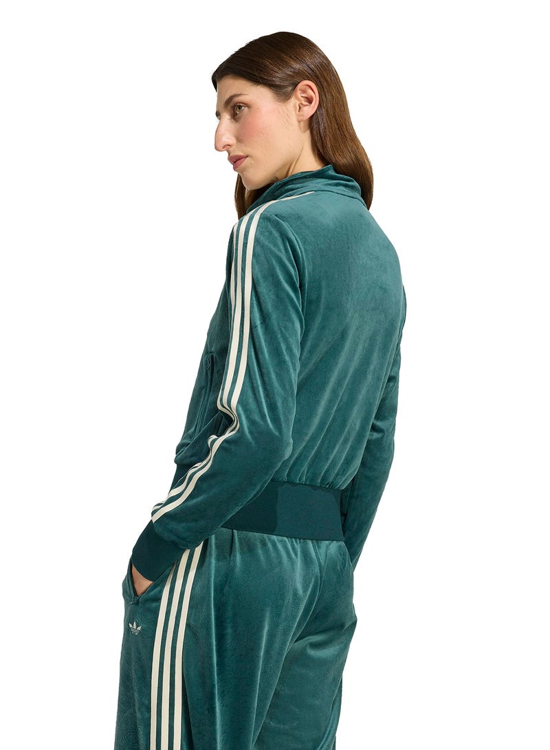 adidas Originals Liberty London Debossed Velvet Firebird Track Top - Image 2