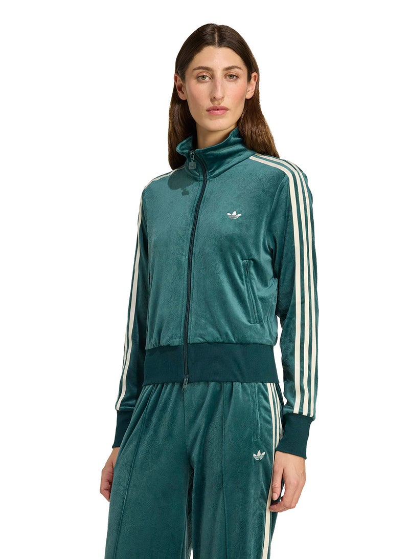 adidas Originals Liberty London Debossed Velvet Firebird Track Top - Image 1