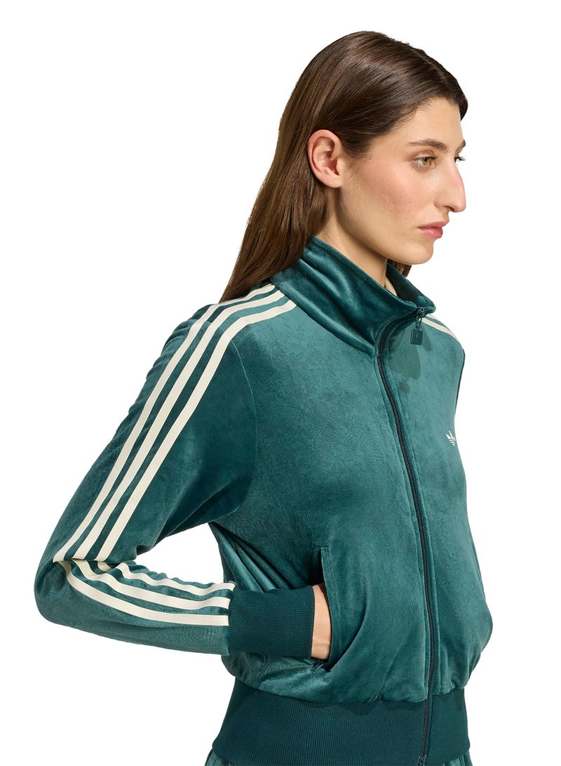 adidas Originals Liberty London Debossed Velvet Firebird Track Top - Image 4