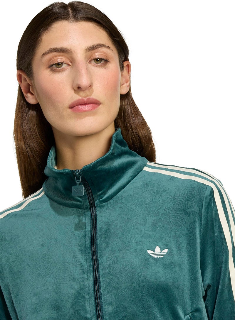 adidas Originals Liberty London Debossed Velvet Firebird Track Top - Image 3