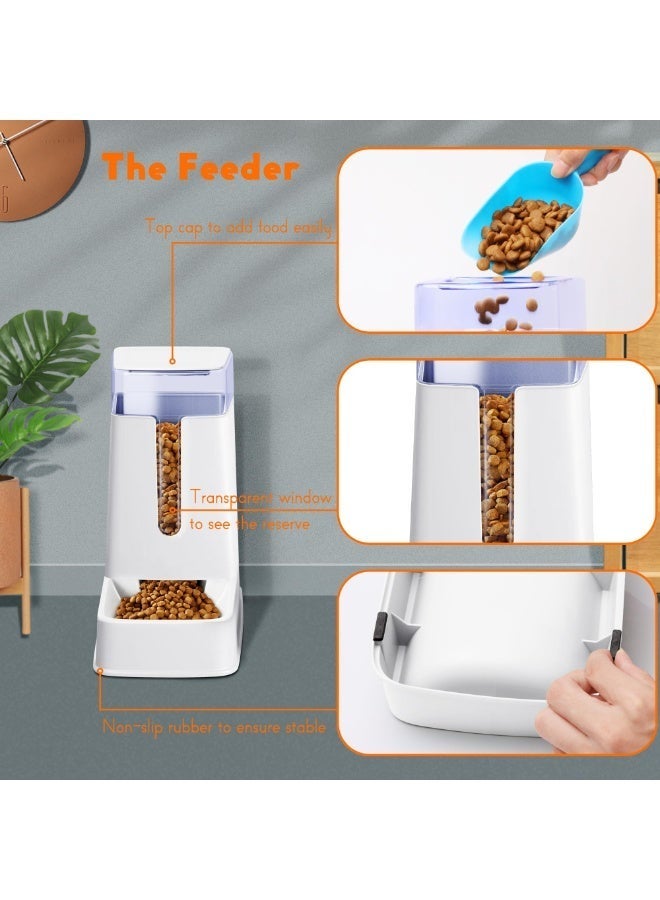 Automatic Cat Feeder and Cat Water Dispenser in Set 2 Packs Automatic Dog Feeder and Dog Water Dispenser 1 Gallon for Small Medium Big Dog Pets Puppy Kitten (white) - Image 3