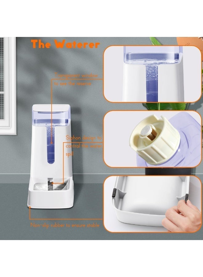 Automatic Cat Feeder and Cat Water Dispenser in Set 2 Packs Automatic Dog Feeder and Dog Water Dispenser 1 Gallon for Small Medium Big Dog Pets Puppy Kitten (white) - Image 4
